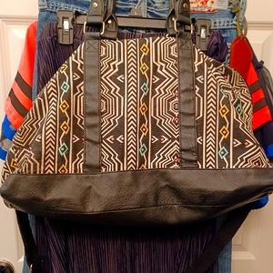 Aztec print rainbow duffle bag
